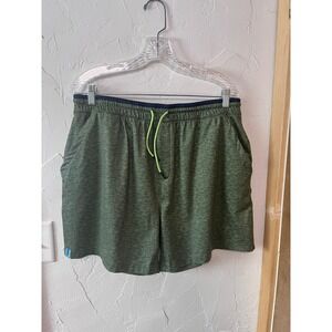 Chubbies Men's Green Heathered Athletic Shorts Size XL 5.5 In Inseam Drawstring